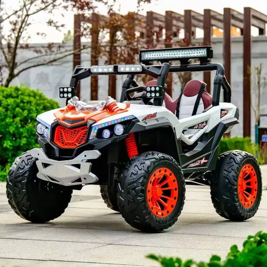 White and orange kids electric off-road car